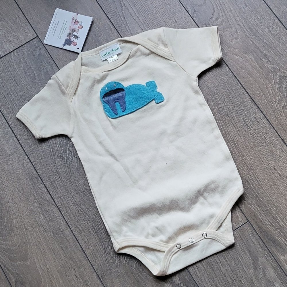 CATE & LEVI Organic Onesie - Baby - Made in Canada NEW NWT 6-12mo Walrus
